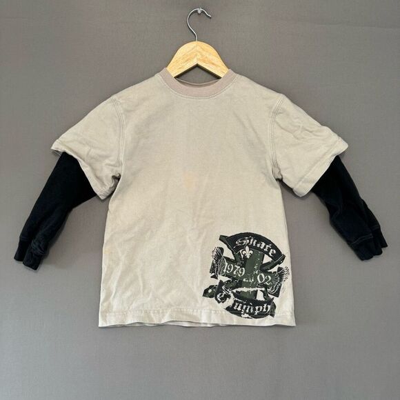 Mossimo Kids 2000s Grunge Style Long Sleeve T-Shirt Size XS 4/5 Skater - Picture 1 of 16